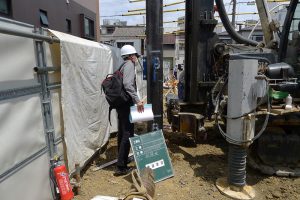 鋼管杭の試験杭立会検査を実施！！構造事務所とのダブルチェック